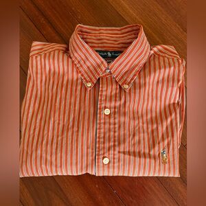 Polo Ralph Lauren Mens Button Down Shirt SZ L  Striped Pony Custom Fit EUC